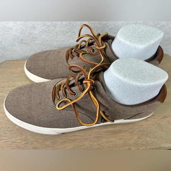 Polo Ralph Lauren Shoes Vaughn Athletic Leather Brown Sneakers Size 10D - Picture 8 of 9